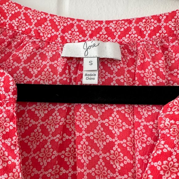 Joie Silk Shirt - Like New - Lipstick Red - Picture 2 of 4